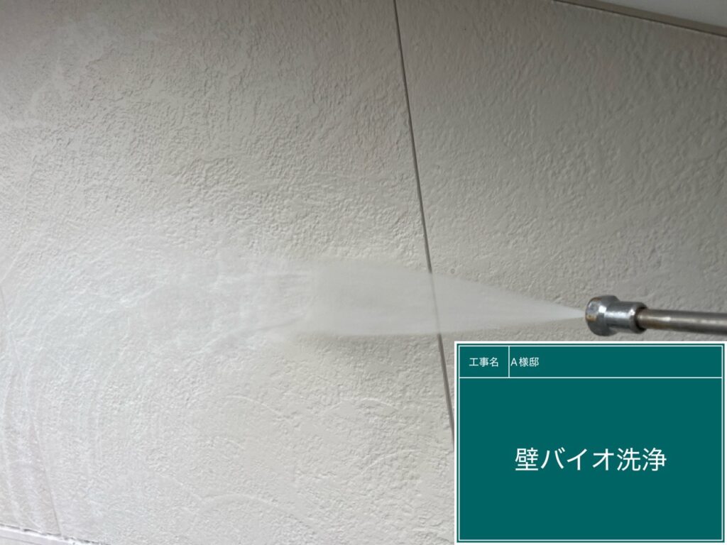 壁にバイオ洗浄を行います。